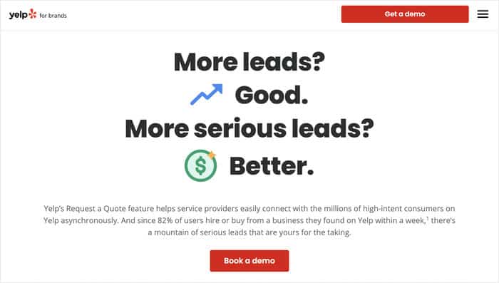 book a demo with yelp