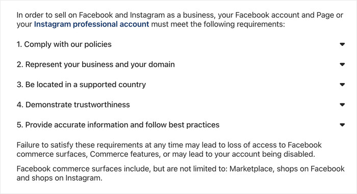 instagram shopping guidelines example