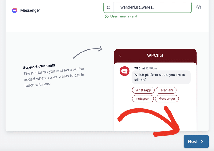 continue after connecting social media platforms