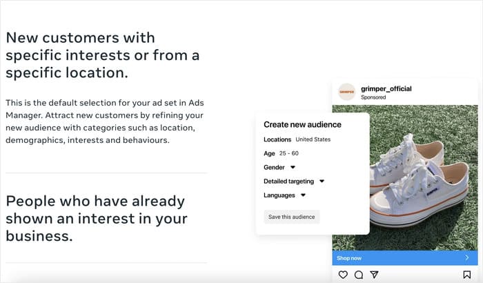 target ads using meta business suite