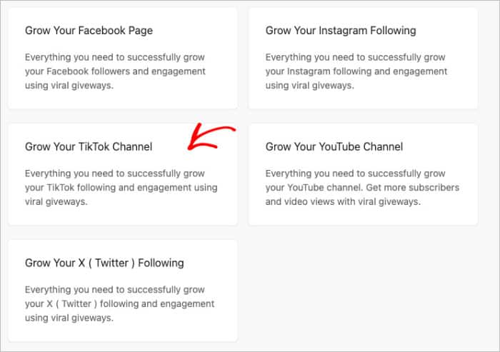 tiktok template for rafflepress