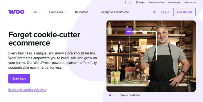 woocommerce plugin homepage area