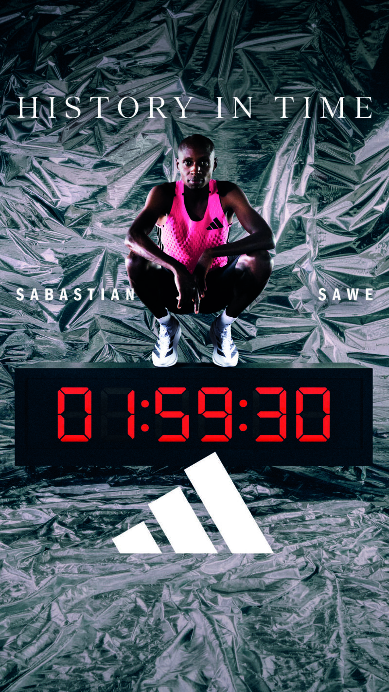 Image for the Tweet beginning: 1:59:30. Humanity just got faster.